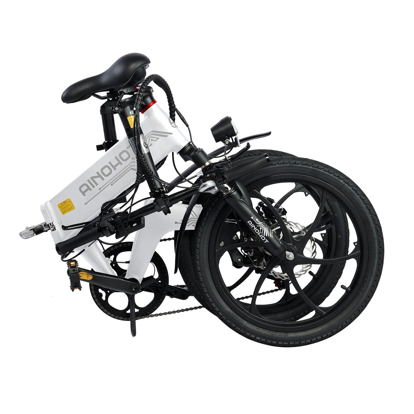 AINOHOT AS6  ホワイト 小型電動アシスト付き自転車  電気自動車の折りたたみ図