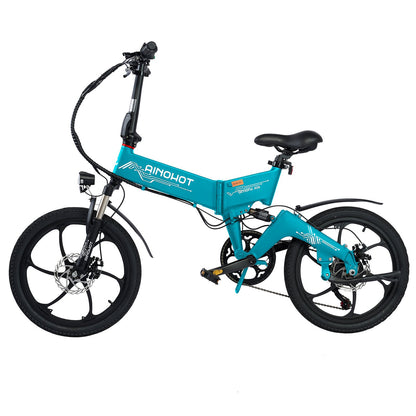 AINOHOT AS6  ブルー 小型電動アシスト付き自転車  側面図