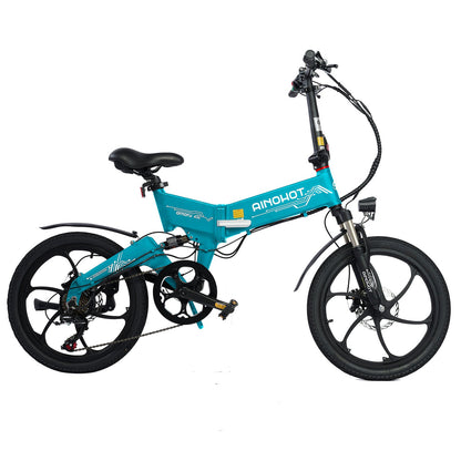 AINOHOT AS6  ブルー 小型電動アシスト付き自転車  側面図