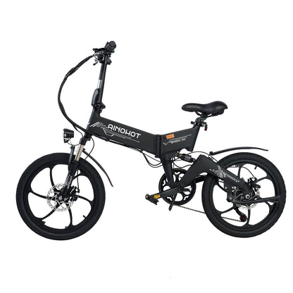 AINOHOT AS6  ブラック 小型電動アシスト付き自転車  側面図
