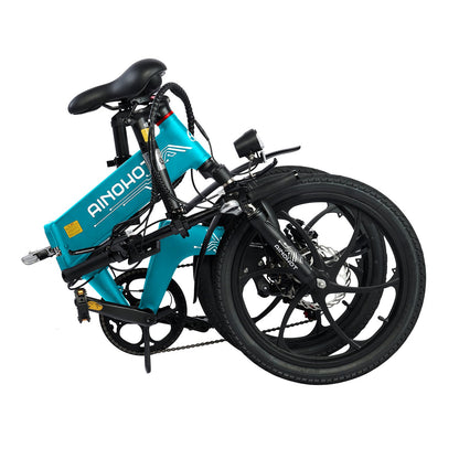 AINOHOT AS6  ブルー 小型電動アシスト付き自転車  電気自動車の折りたたみ図