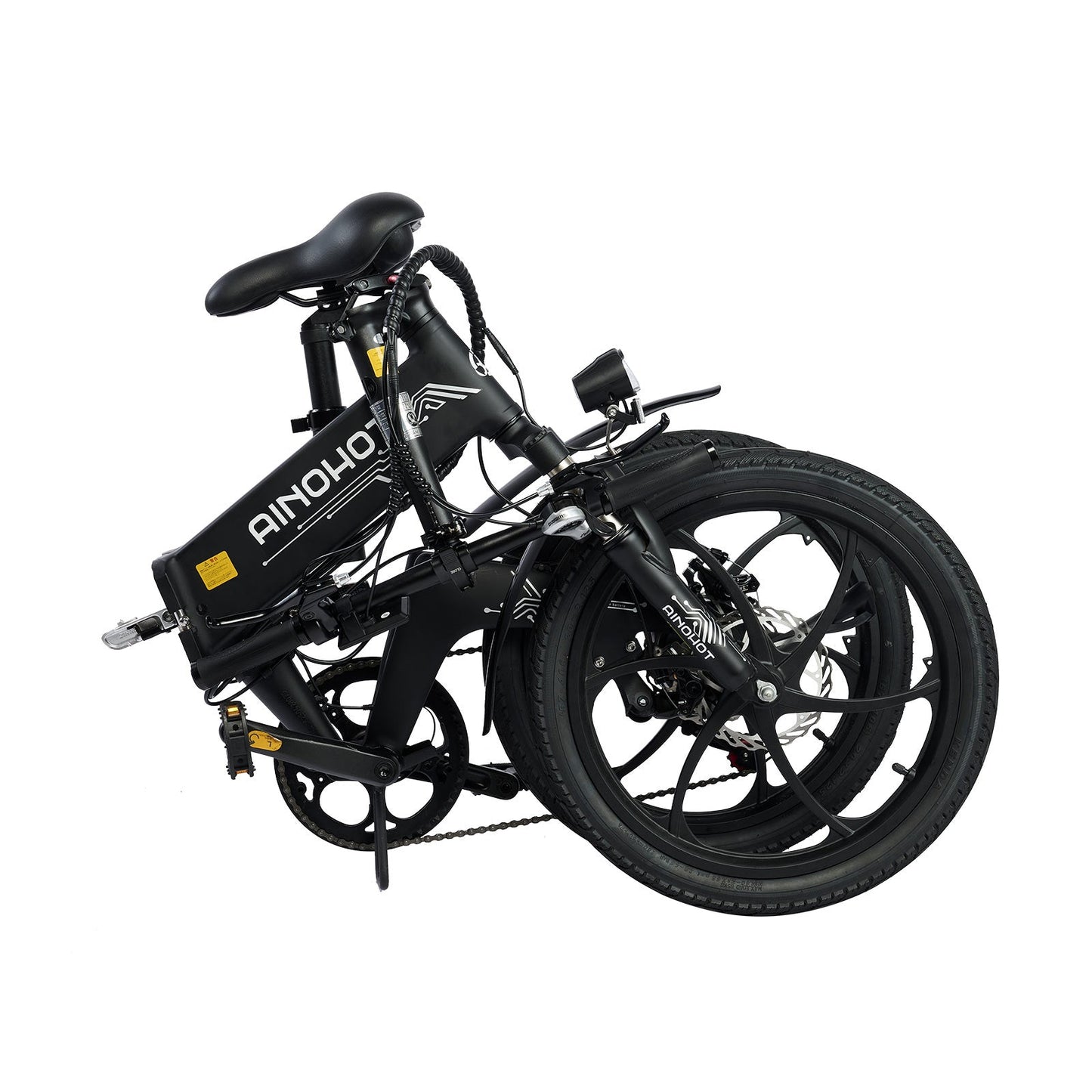 AINOHOT AS6  ブラック 小型電動アシスト付き自転車  電気自動車の折りたたみ図