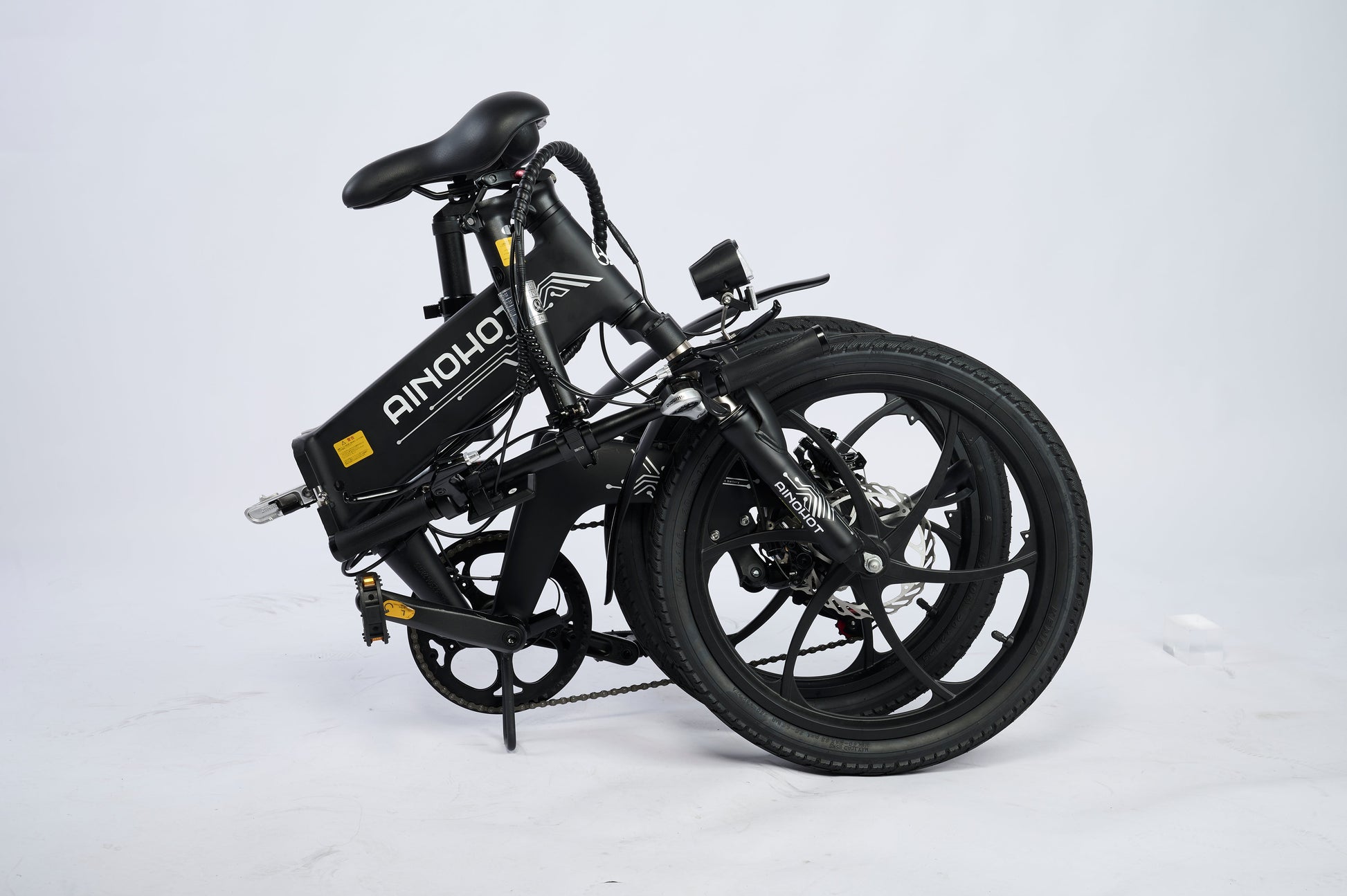AINOHOT AS6  ブラック 小型電動アシスト付き自転車  折り畳み図
