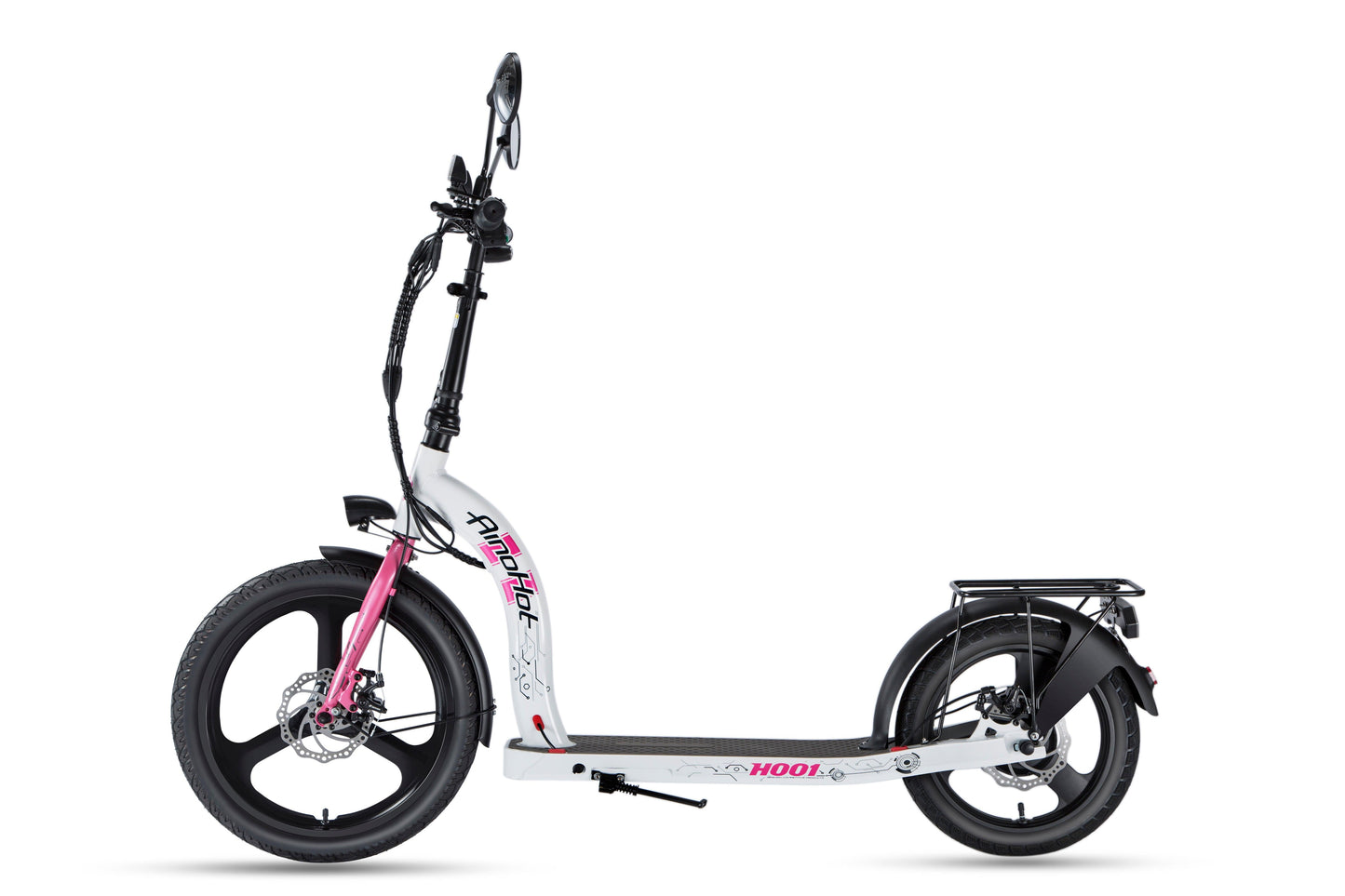 AINOHOT H001 第一種原動機付自転車 ホワイト 側面図 安定走行