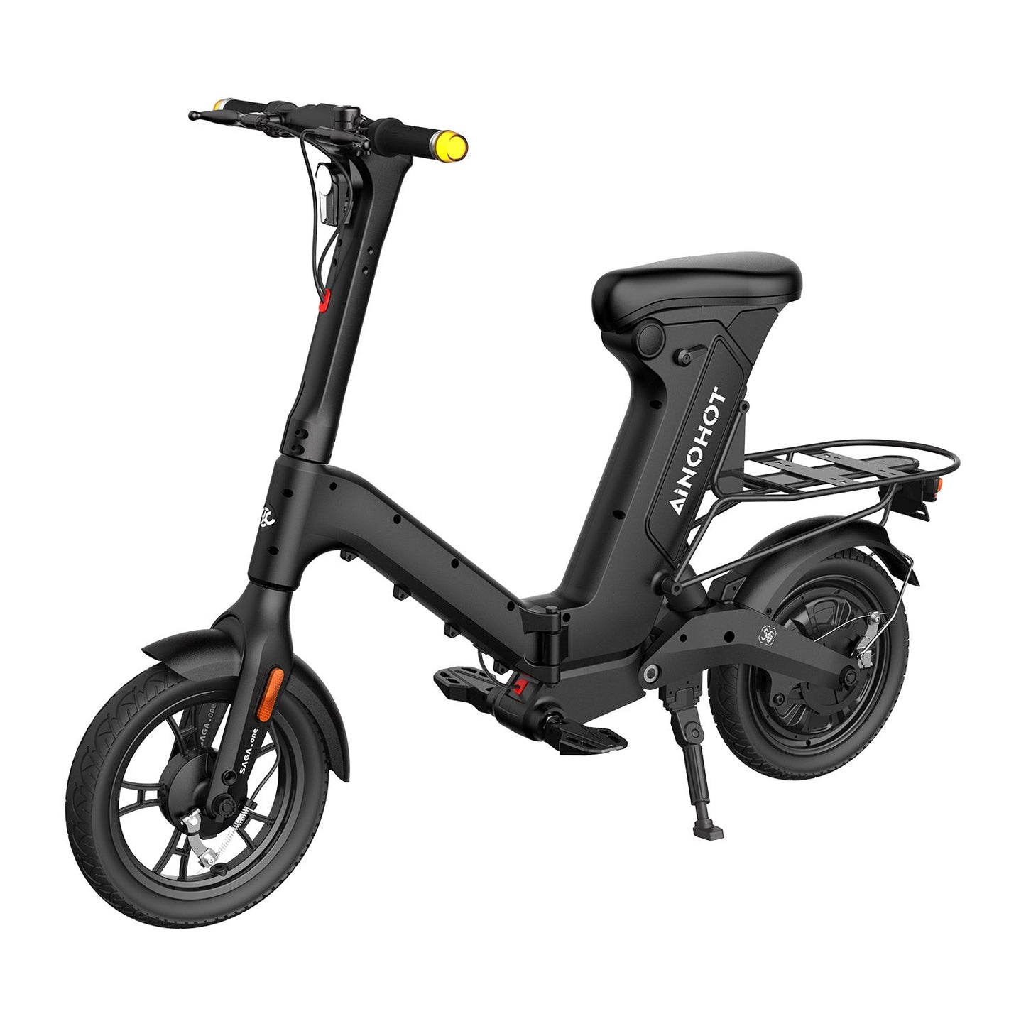 AINOHOT SAGA one 漆黒 特定小型原動機付自転車  側面図  安心して使える移動手段