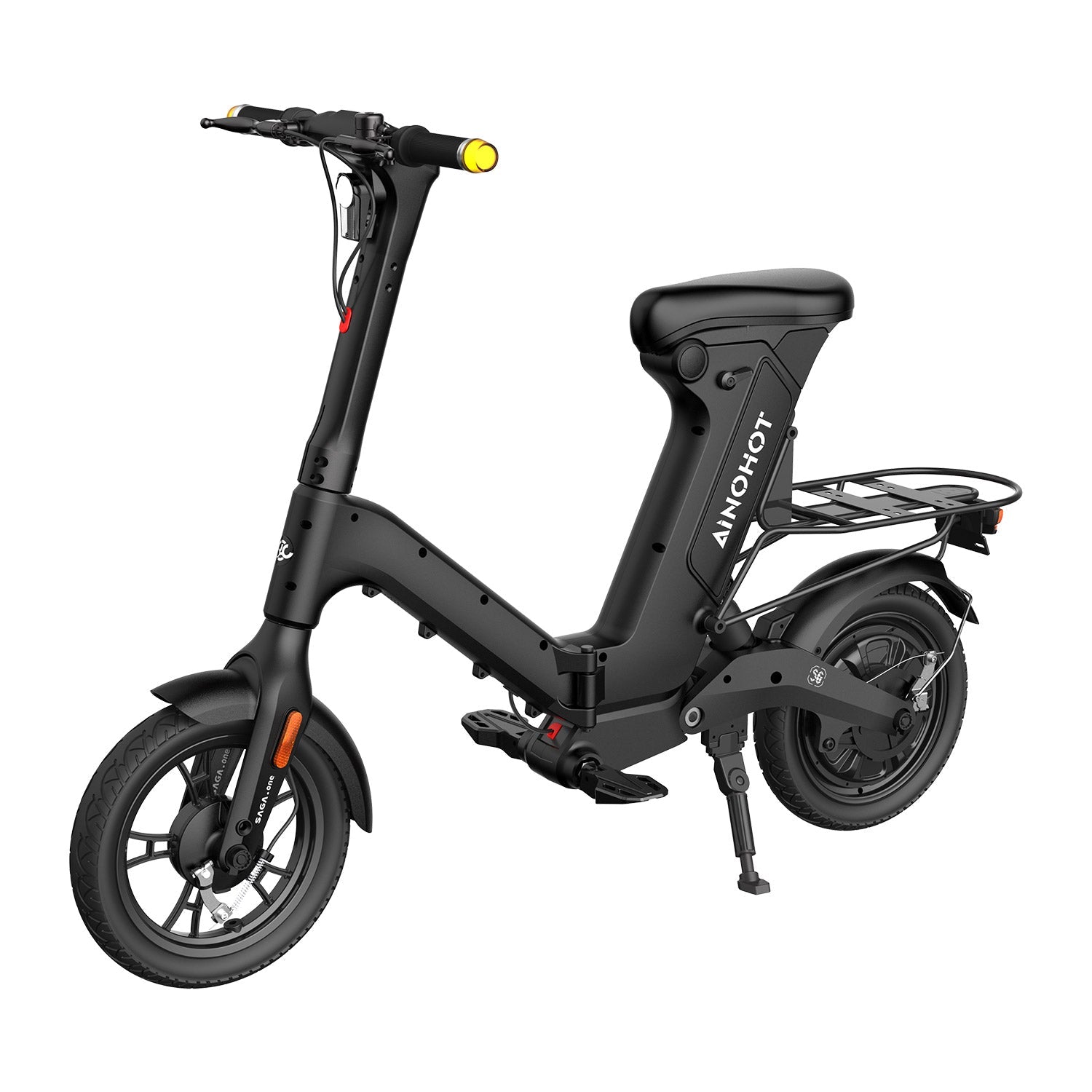 AINOHOT SAGA one 漆黒 特定小型原動機付自転車  側面図  安心して使える移動手段