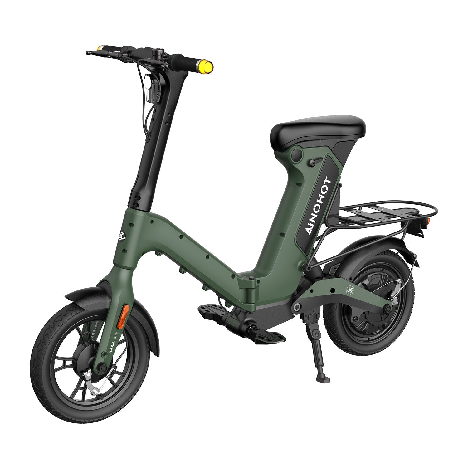 AINOHOT SAGA one オリーブグリーン 特定小型原動機付自転車  側面図  安心して使える移動手段
